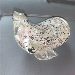 Hand blown crystal glass sea lion sculpture